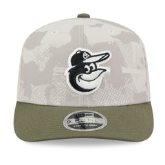 Baltimore Orioles 2025 Armed Forces Day 9SEVENTY Stretch-Snap Hat Light Beige/Olive