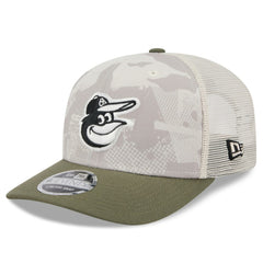 Baltimore Orioles 2025 Armed Forces Day 9SEVENTY Stretch-Snap Hat Light Beige/Olive