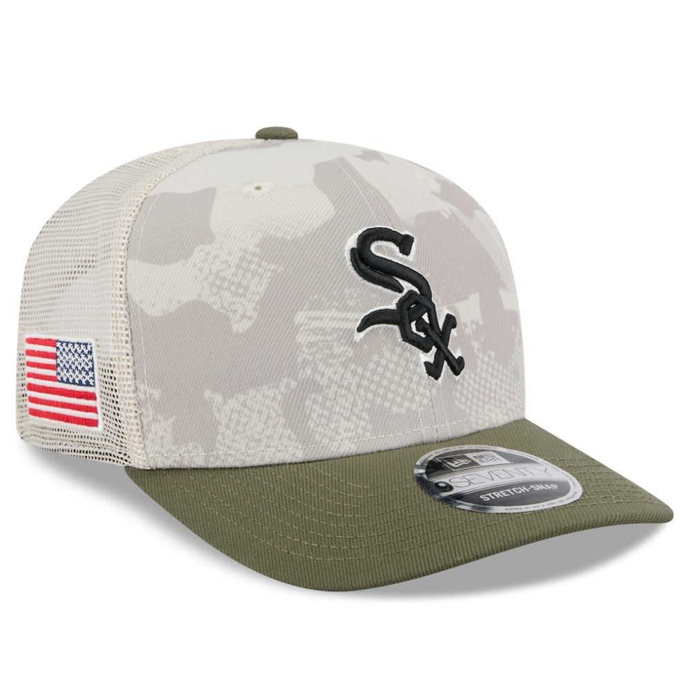 Chicago White Sox 2025 Armed Forces Day 9SEVENTY Stretch-Snap Hat Light Beige/Olive
