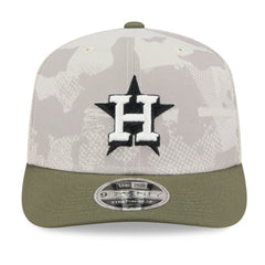 Houston Astros 2025 Armed Forces Day 9SEVENTY Stretch-Snap Hat Light Beige/Olive