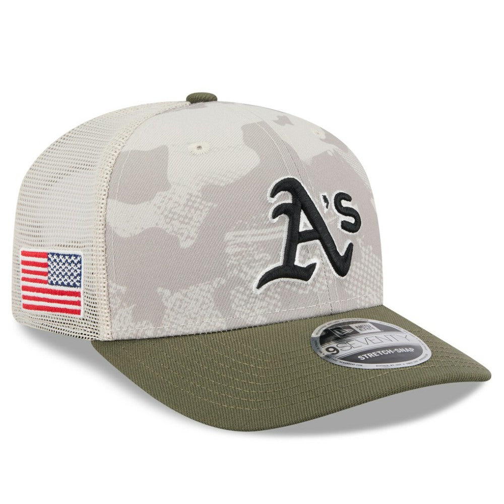 Athletics 2025 Armed Forces Day 9SEVENTY Stretch-Snap Hat Light Beige/Olive