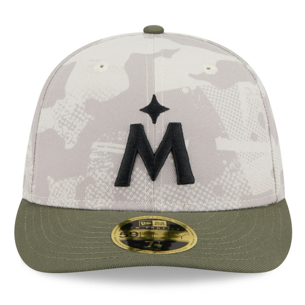 Minnesota Twins 2025 Armed Forces Day Low Profile 59FIFTY Fitted Hat Light Beige/Olive