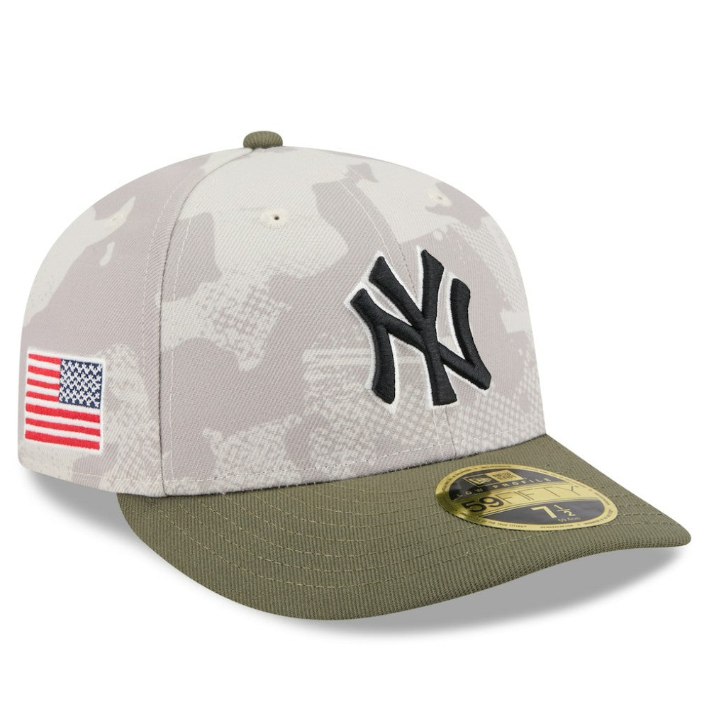New York Yankees 2025 Armed Forces Day Low Profile 59FIFTY Fitted Hat Light Beige/Olive