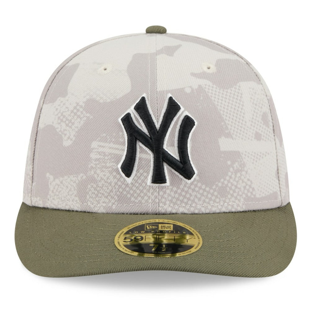 New York Yankees 2025 Armed Forces Day Low Profile 59FIFTY Fitted Hat Light Beige/Olive