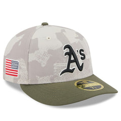Athletics 2025 Armed Forces Day Low Profile 59FIFTY Fitted Hat Light Beige/Olive
