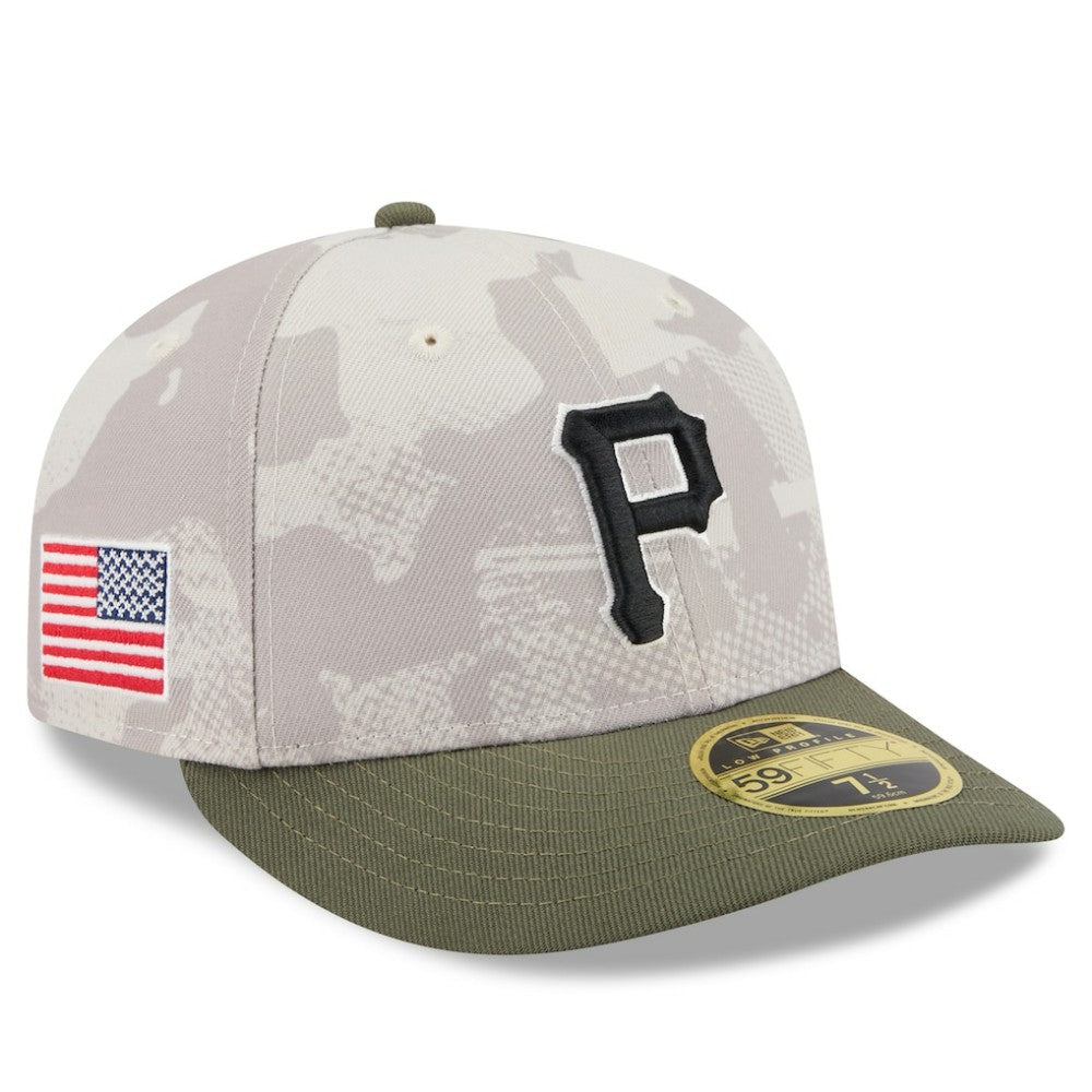 Pittsburgh Pirates 2025 Armed Forces Day Low Profile 59FIFTY Fitted Hat Light Beige/Olive