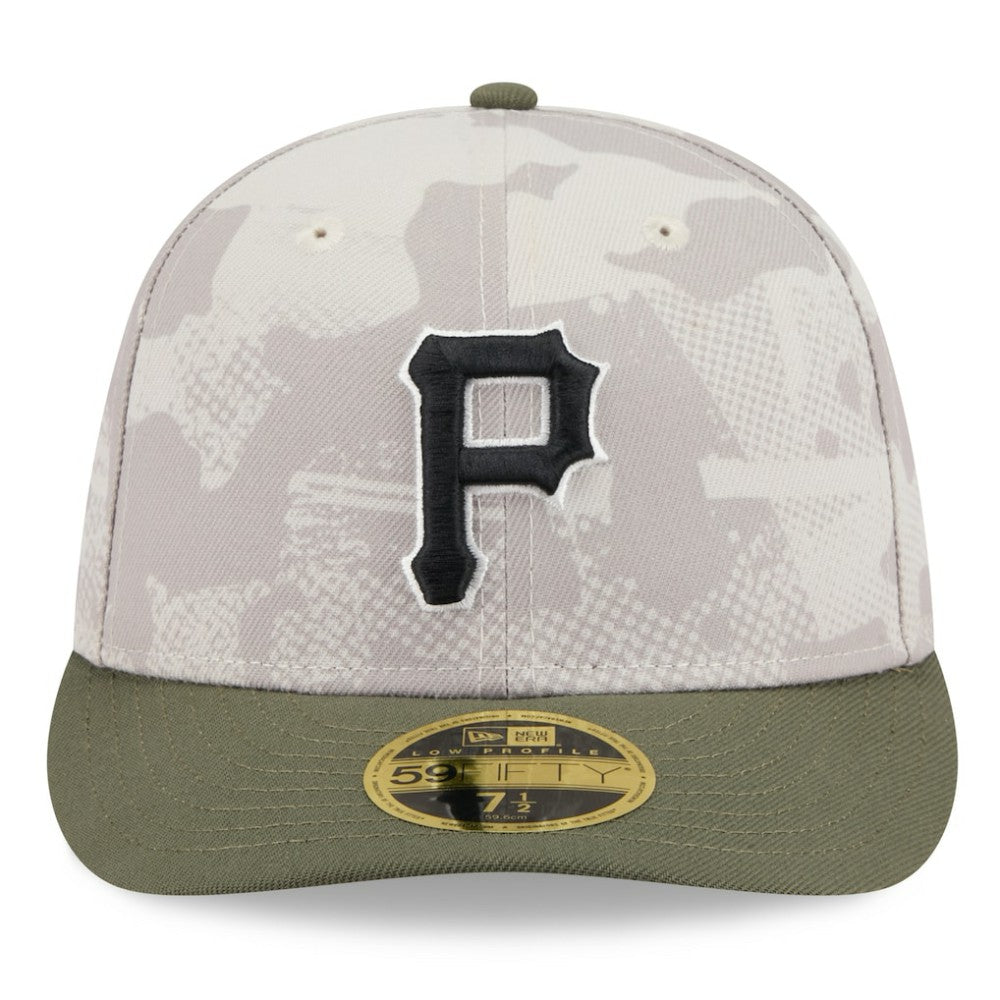 Pittsburgh Pirates 2025 Armed Forces Day Low Profile 59FIFTY Fitted Hat Light Beige/Olive