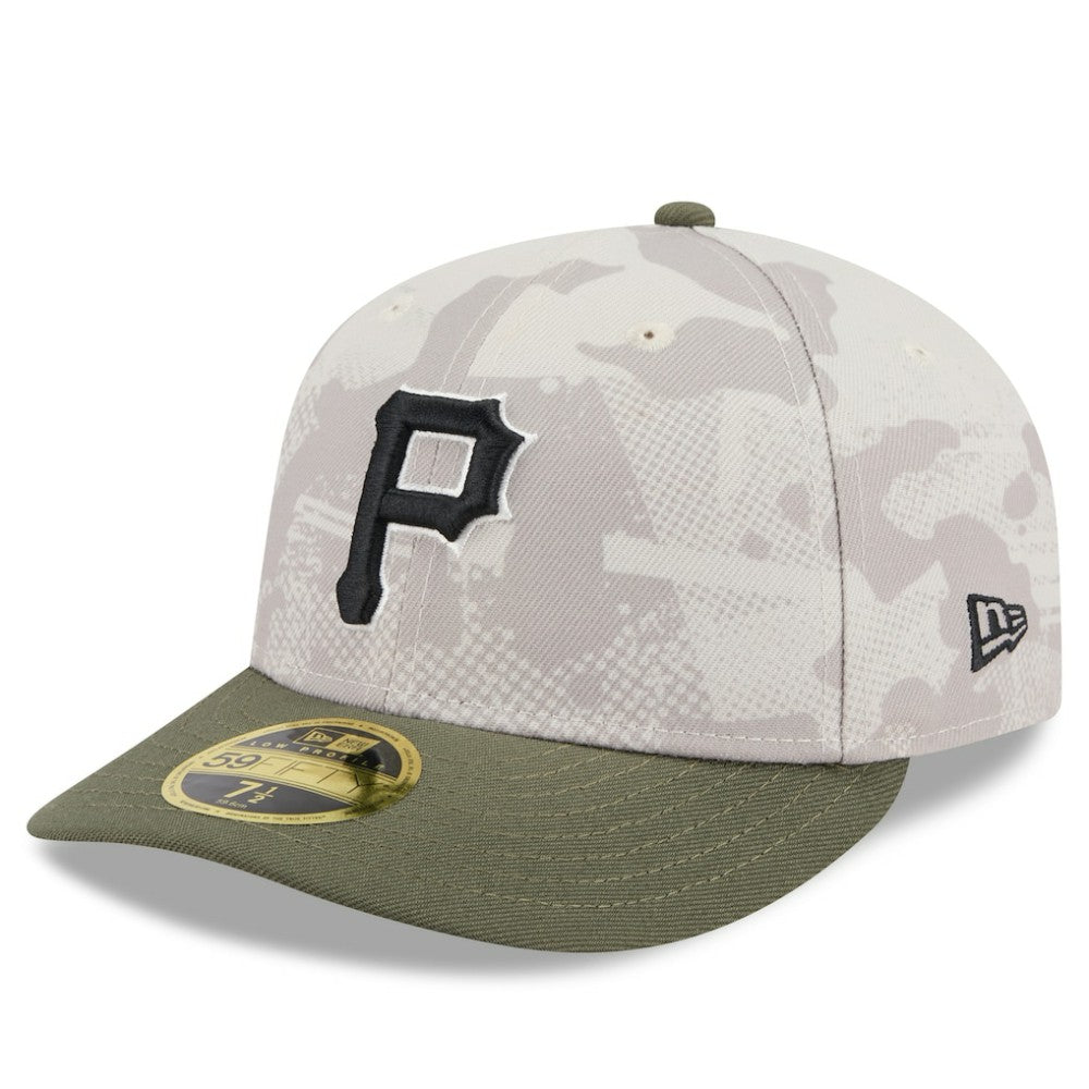 Pittsburgh Pirates 2025 Armed Forces Day Low Profile 59FIFTY Fitted Hat Light Beige/Olive