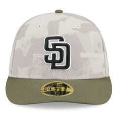 San Diego Padres 2025 Armed Forces Day Low Profile 59FIFTY Fitted Hat Light Beige/Olive