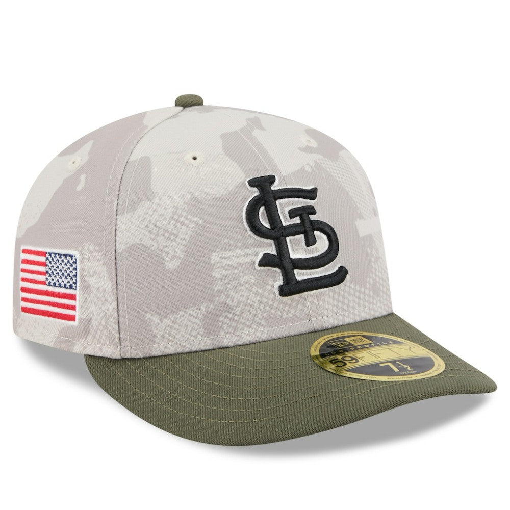 St. Louis Cardinals 2025 Armed Forces Day Low Profile 59FIFTY Fitted Hat Light Beige/Olive