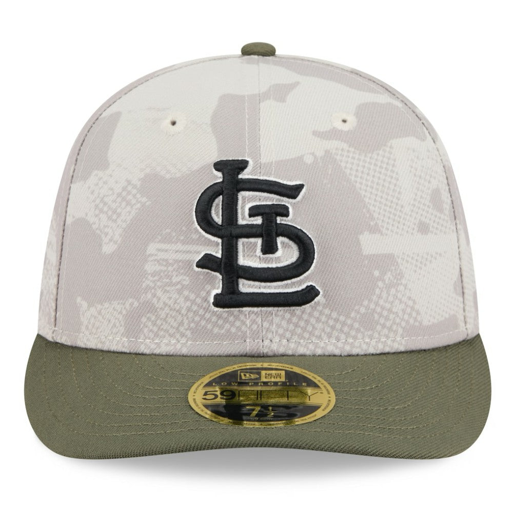 St. Louis Cardinals 2025 Armed Forces Day Low Profile 59FIFTY Fitted Hat Light Beige/Olive
