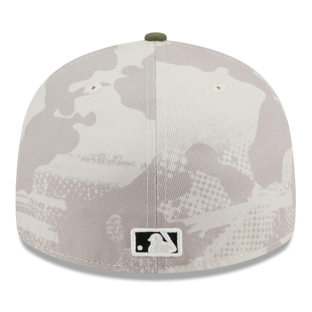Tampa Bay Rays 2025 Armed Forces Day Low Profile 59FIFTY Fitted Hat Light Beige/Olive