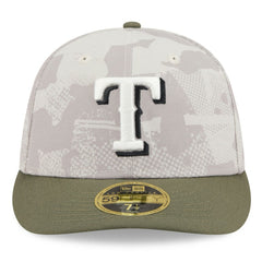 Texas Rangers 2025 Armed Forces Day Low Profile 59FIFTY Fitted Hat Light Beige/Olive
