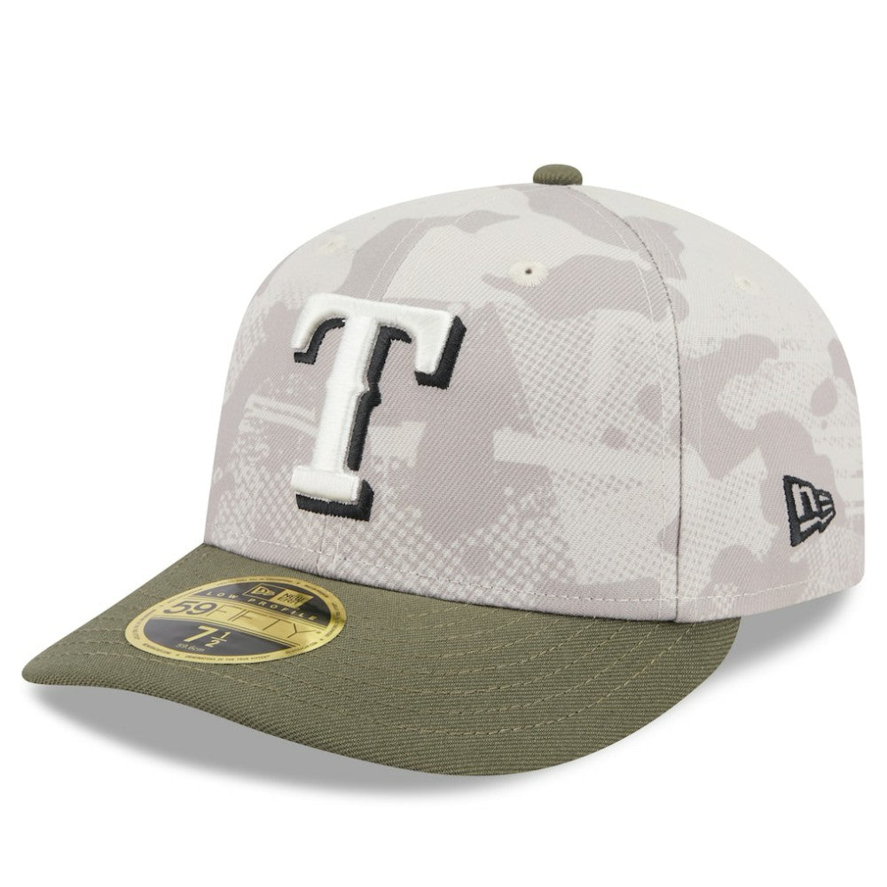 Texas Rangers 2025 Armed Forces Day Low Profile 59FIFTY Fitted Hat Light Beige/Olive