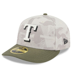Texas Rangers 2025 Armed Forces Day Low Profile 59FIFTY Fitted Hat Light Beige/Olive
