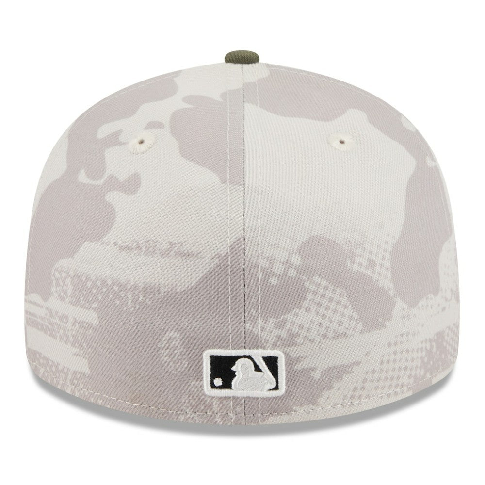 Texas Rangers 2025 Armed Forces Day Low Profile 59FIFTY Fitted Hat Light Beige/Olive