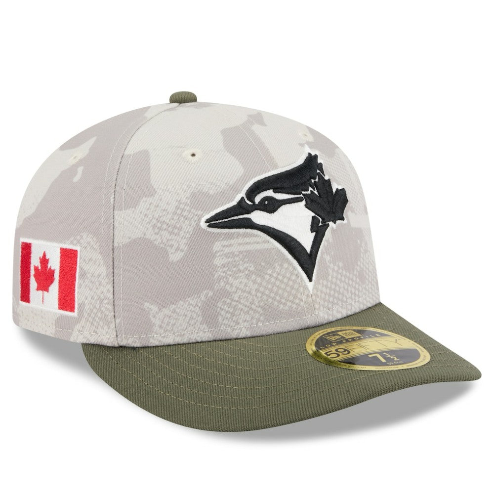 Toronto Blue Jays 2025 Armed Forces Day Low Profile 59FIFTY Fitted Hat Light Beige/Olive