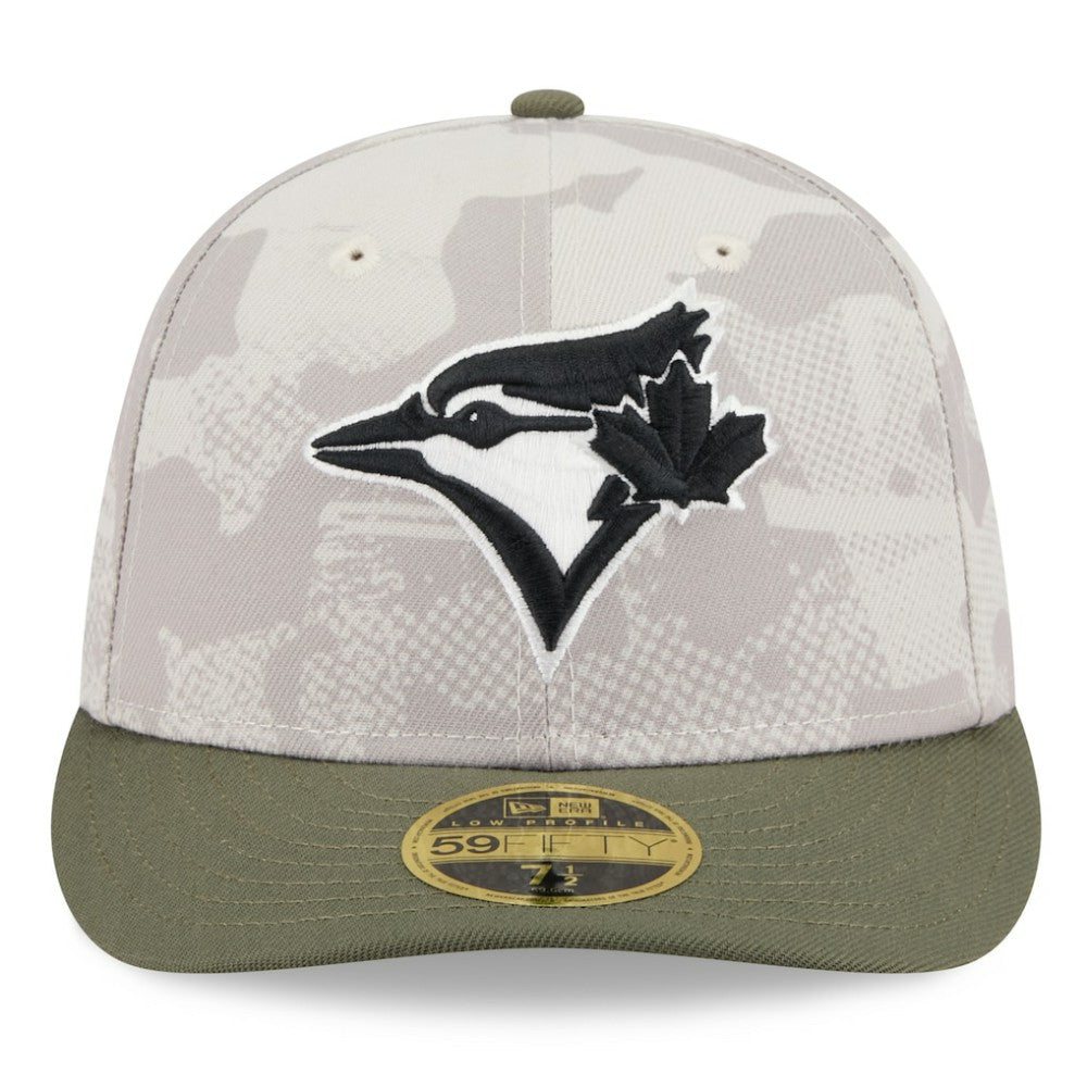 Toronto Blue Jays 2025 Armed Forces Day Low Profile 59FIFTY Fitted Hat Light Beige/Olive
