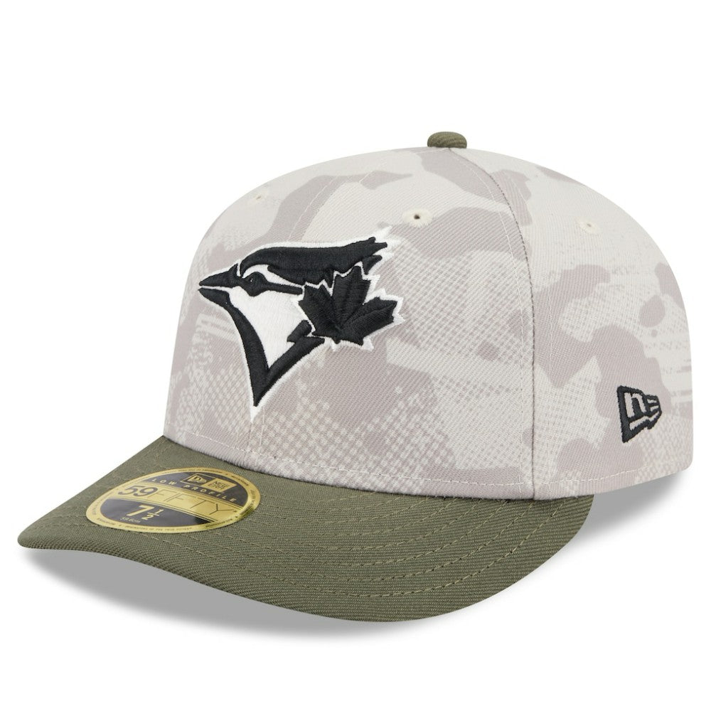 Toronto Blue Jays 2025 Armed Forces Day Low Profile 59FIFTY Fitted Hat Light Beige/Olive