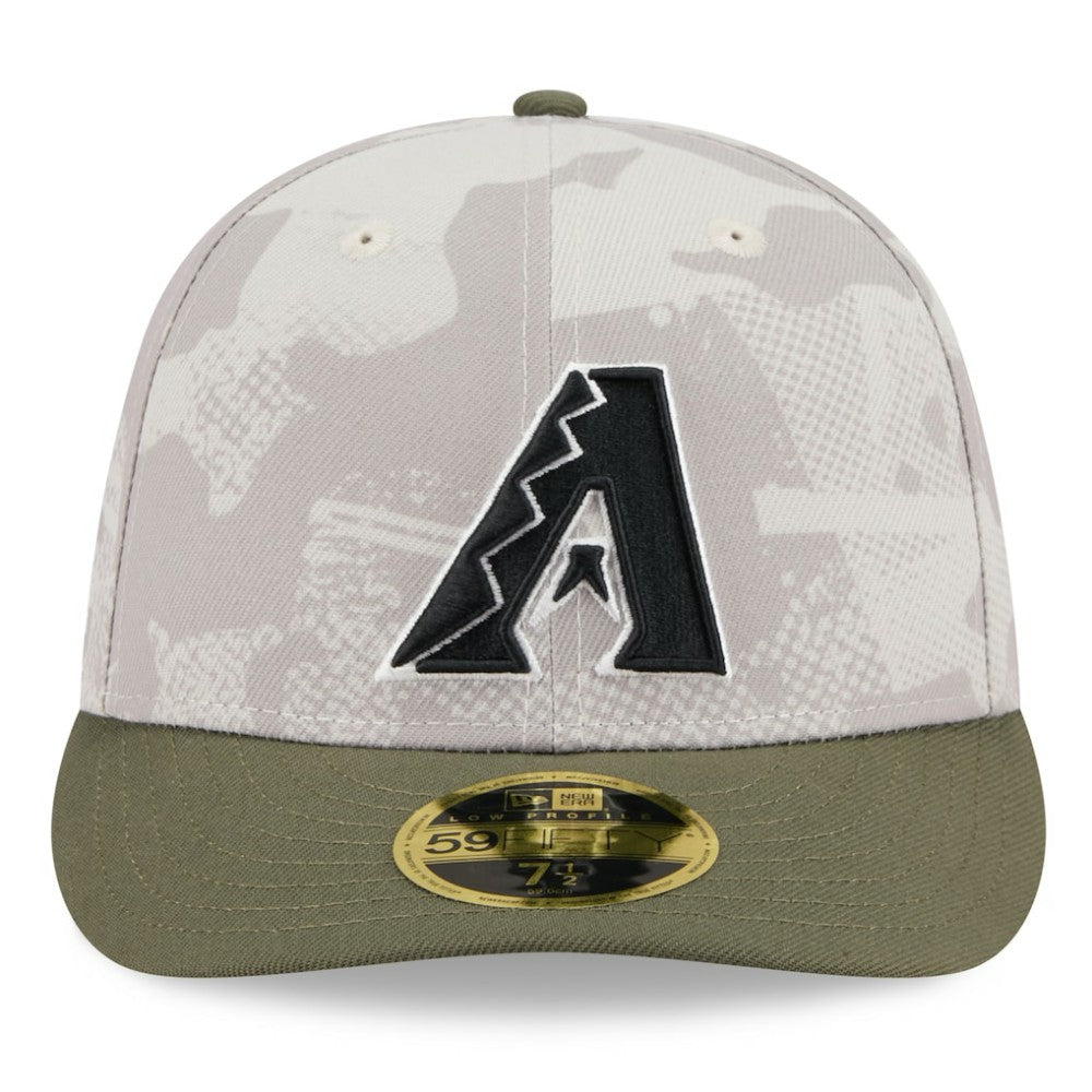 Arizona Diamondbacks 2025 Armed Forces Day Low Profile 59FIFTY Fitted Hat Light Beige/Olive