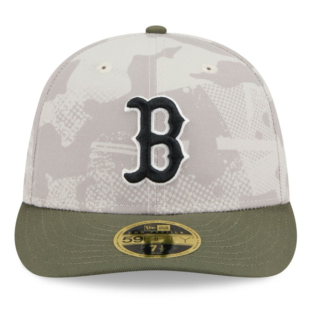 Boston Red Sox 2025 Armed Forces Day Low Profile 59FIFTY Fitted Hat Light Beige/Olive