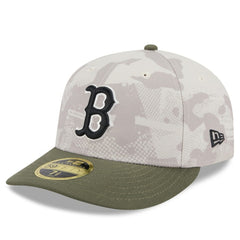 Boston Red Sox 2025 Armed Forces Day Low Profile 59FIFTY Fitted Hat Light Beige/Olive