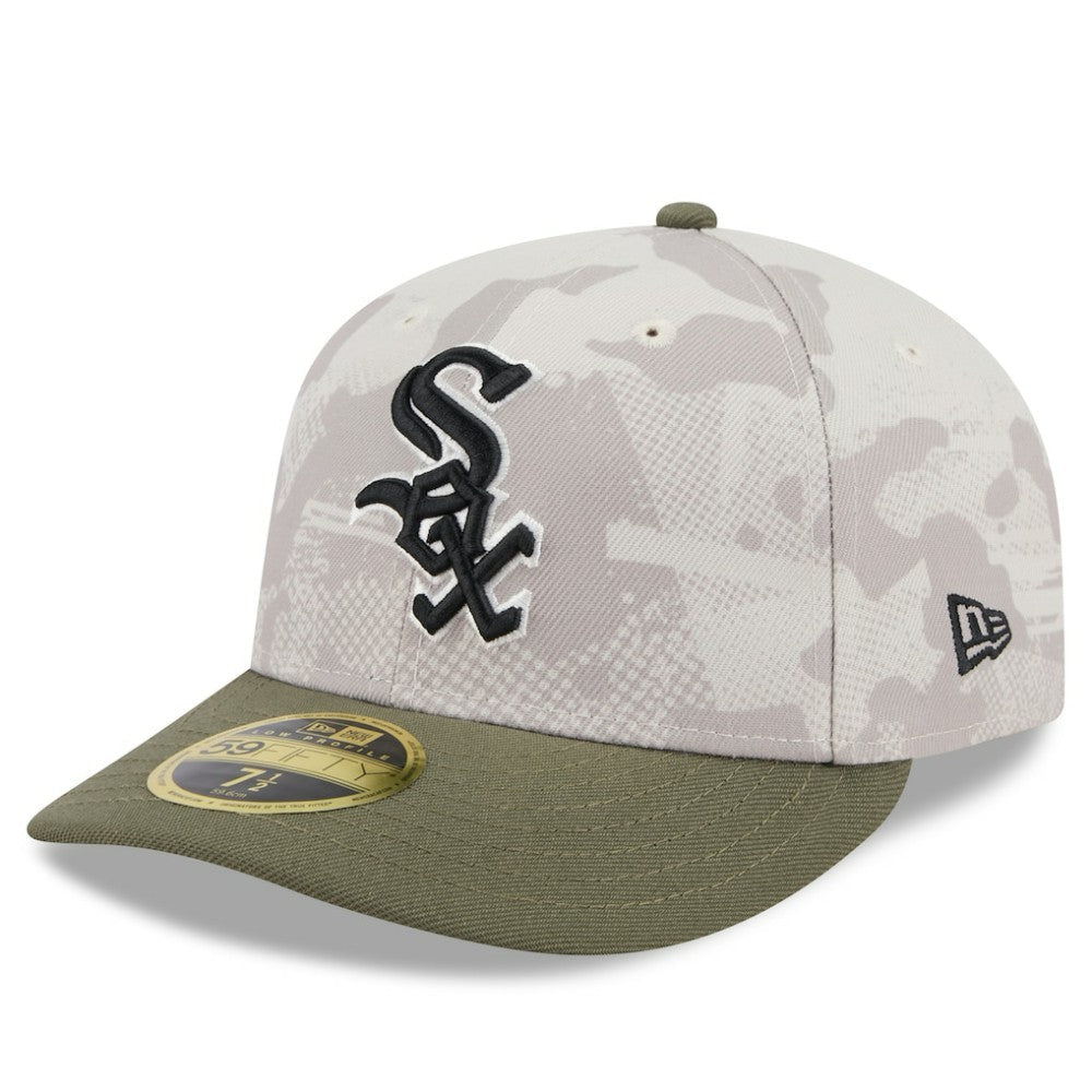 Chicago White Sox 2025 Armed Forces Day Low Profile 59FIFTY Fitted Hat Light Beige/Olive