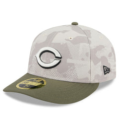 Cincinnati Reds 2025 Armed Forces Day Low Profile 59FIFTY Fitted Hat Light Beige/Olive