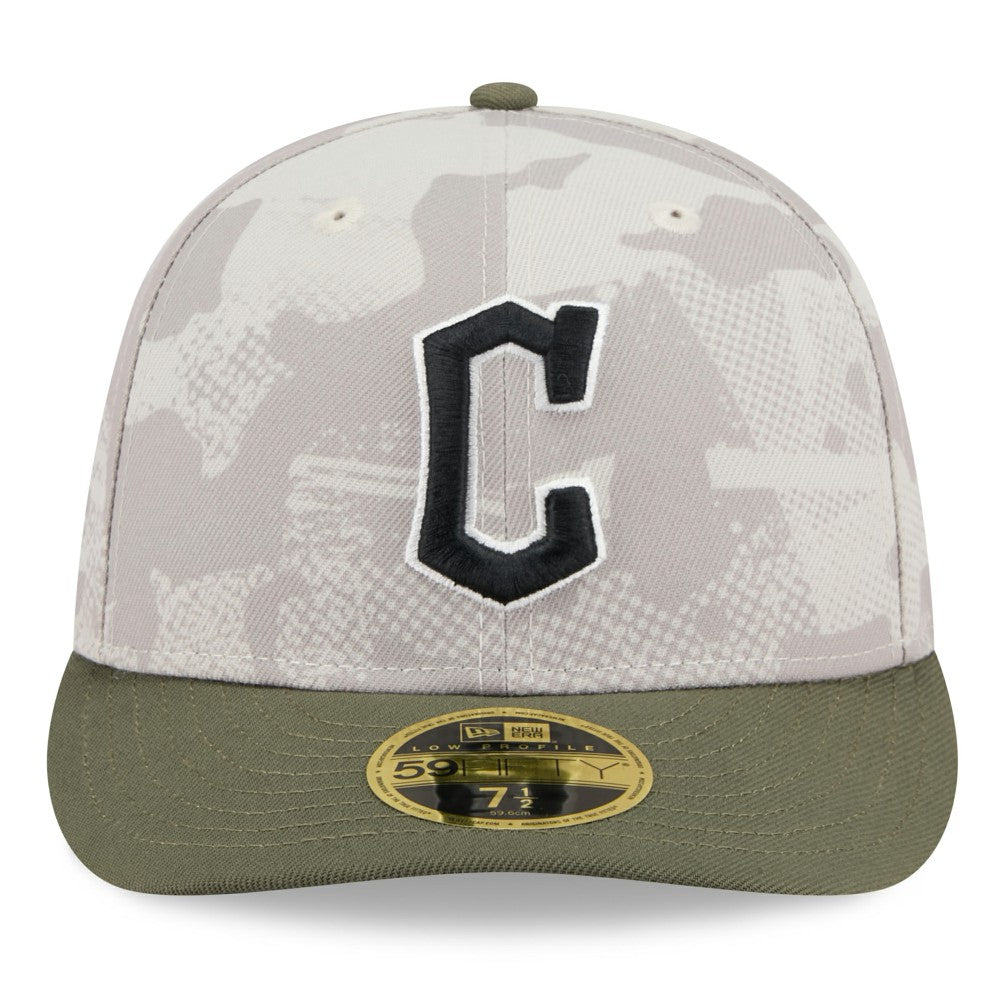 Cleveland Guardians 2025 Armed Forces Day Low Profile 59FIFTY Fitted Hat Light Beige/Olive