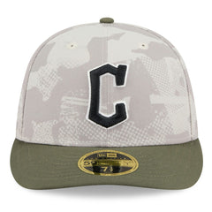 Cleveland Guardians 2025 Armed Forces Day Low Profile 59FIFTY Fitted Hat Light Beige/Olive