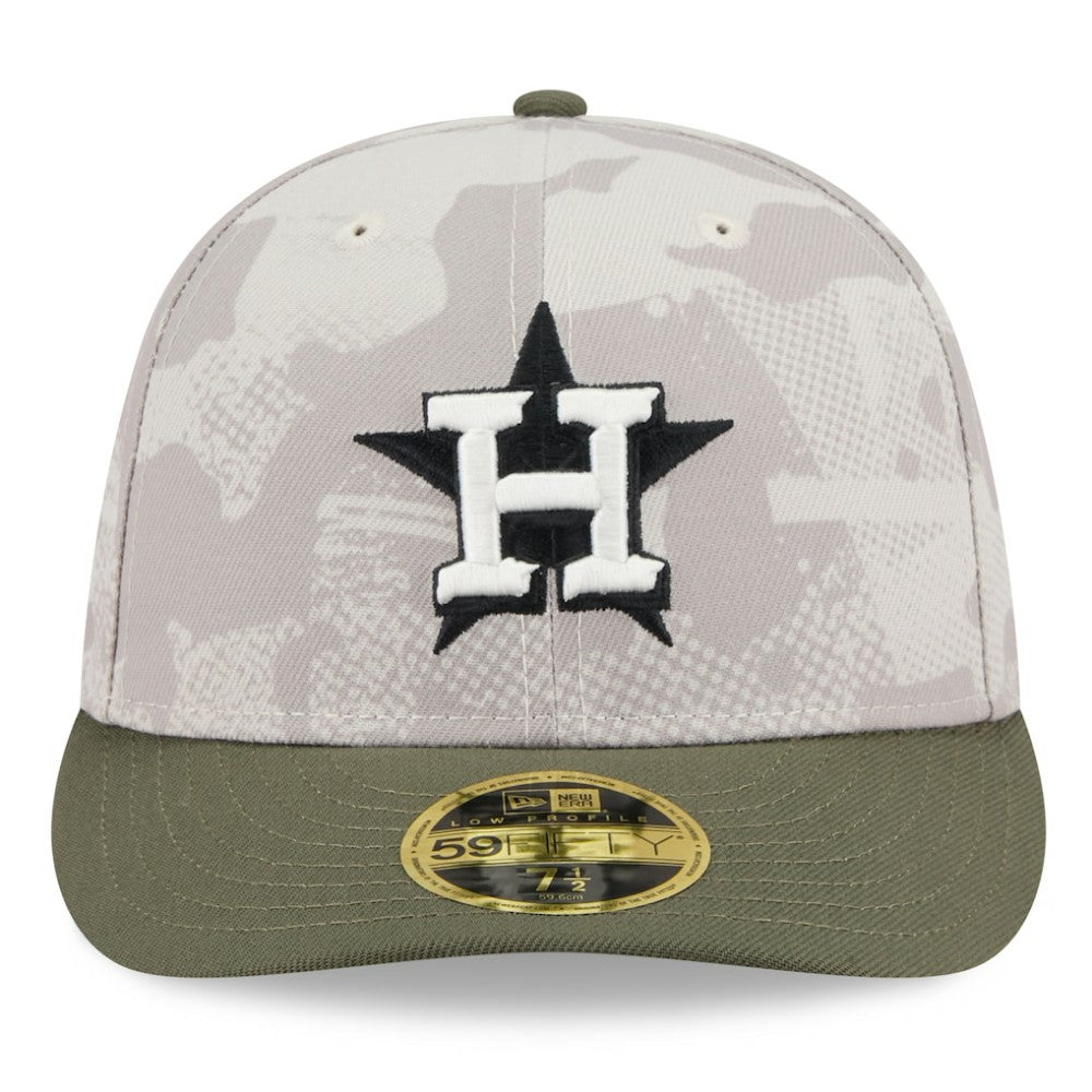 Houston Astros 2025 Armed Forces Day Low Profile 59FIFTY Fitted Hat Light Beige/Olive