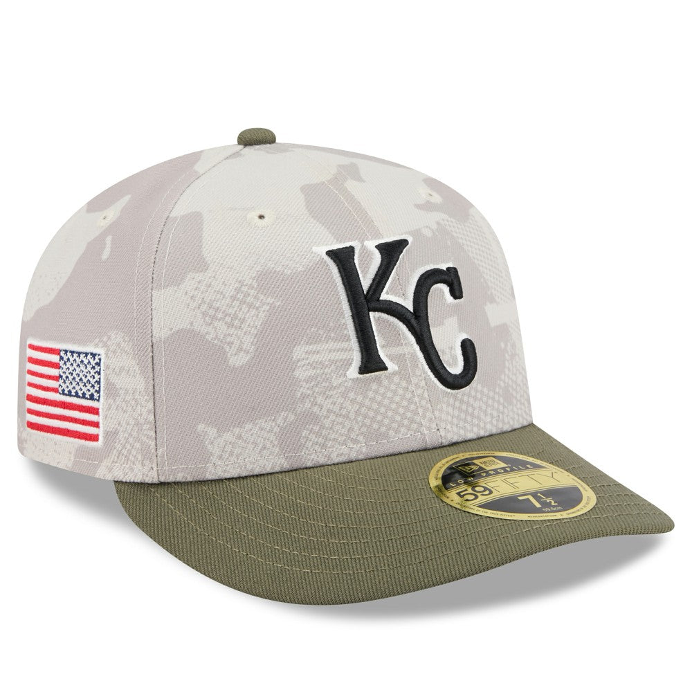 Kansas City Royals 2025 Armed Forces Day Low Profile 59FIFTY Fitted Hat Light Beige/Olive