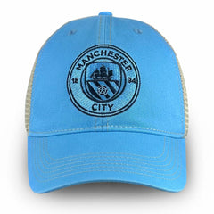 Manchester City 1863FC Mono Badge Vintage Trucker Adjustable Hat - Sky Blue online