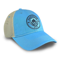 Manchester City 1863FC Mono Badge Vintage Trucker Adjustable Hat - Sky Blue online