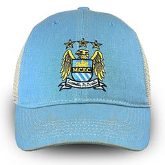 Manchester City 1863FC Retro Tea Washed Vintage Trucker Adjustable Hat - Sky Blue cheap