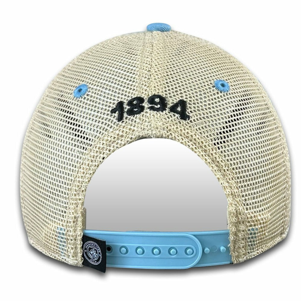 Manchester City 1863FC Retro Tea Washed Vintage Trucker Adjustable Hat - Sky Blue cheap