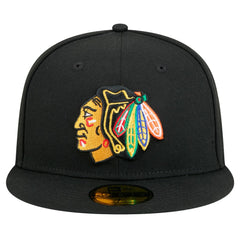Chicago Blackhawks New Era Core 59FIFTY Fitted Hat - Black Hats