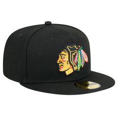 Chicago Blackhawks New Era Core 59FIFTY Fitted Hat - Black Hats