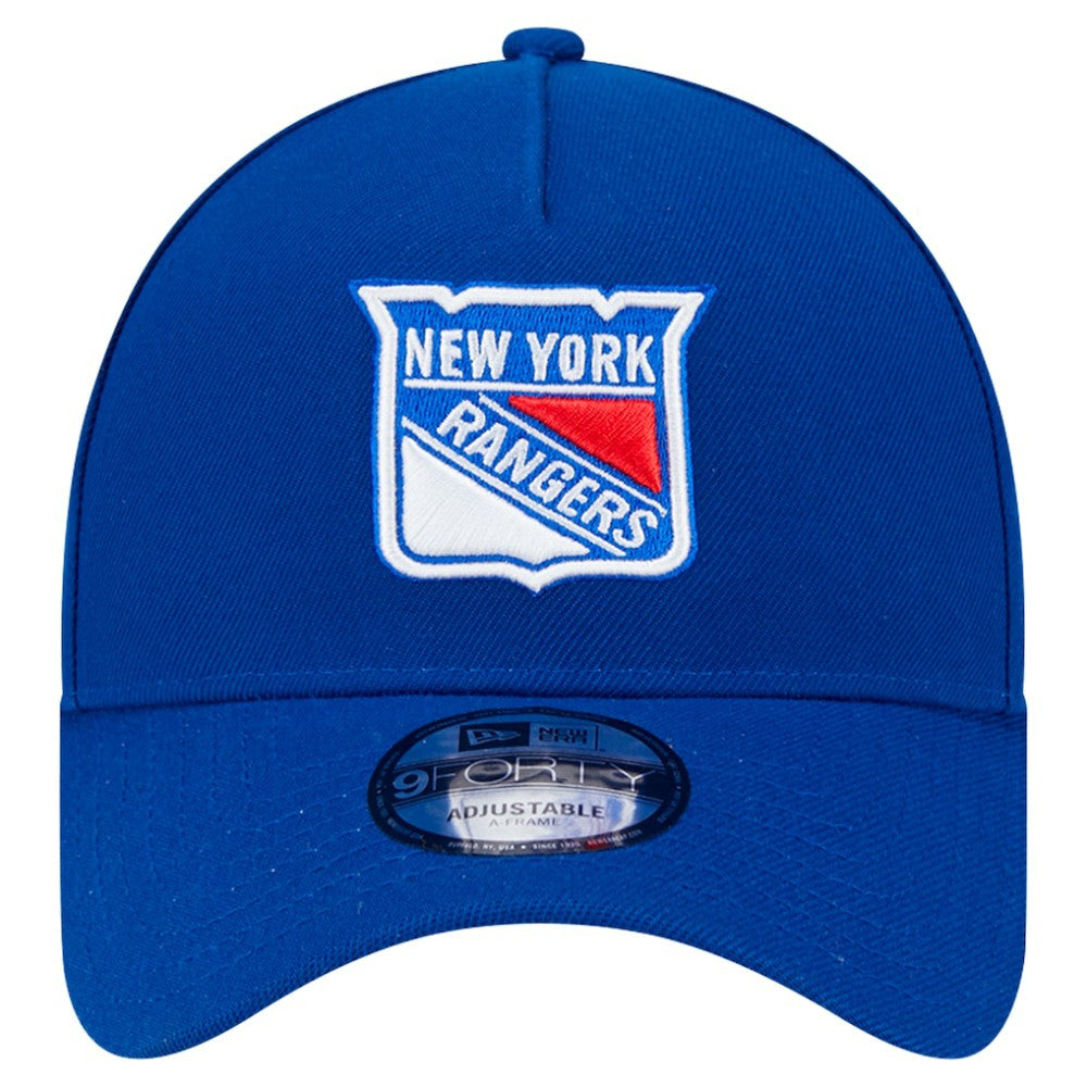 New York Rangers New Era Core A-Frame 9FORTY Adjustable Hat - Blue Hats