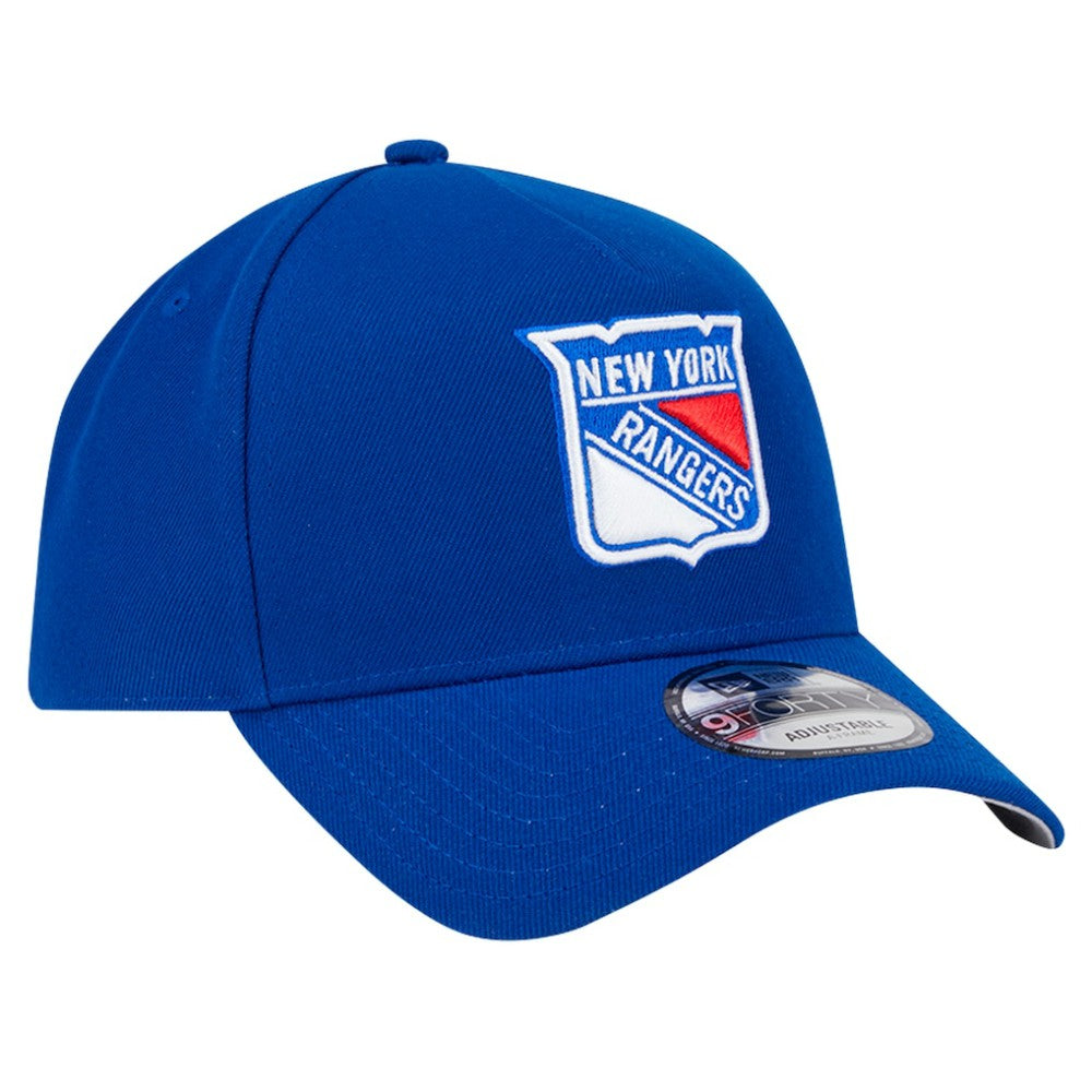 New York Rangers New Era Core A-Frame 9FORTY Adjustable Hat - Blue Hats