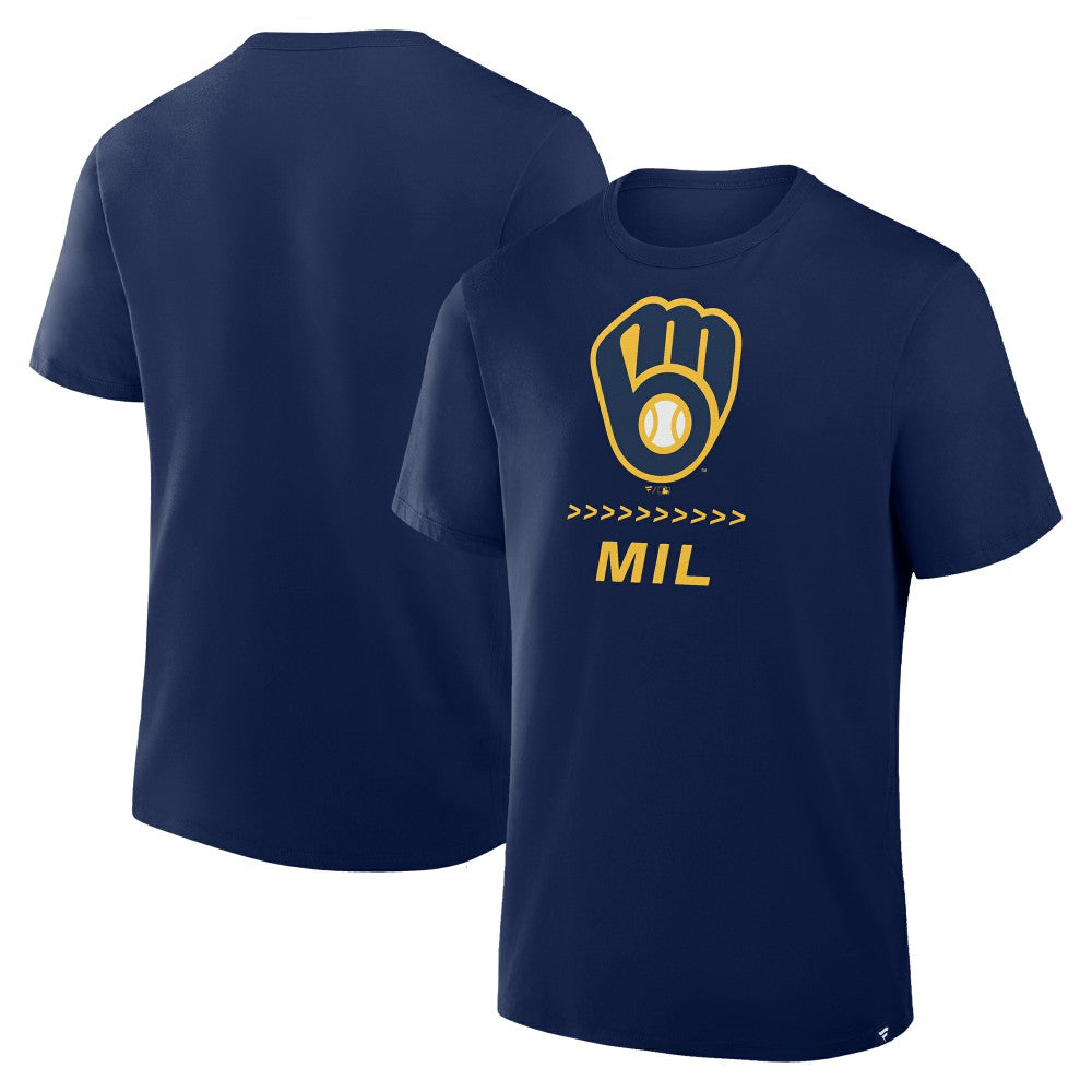 Milwaukee Brewers Clubhouse Legacy Side Swipe T-Shirt Navy