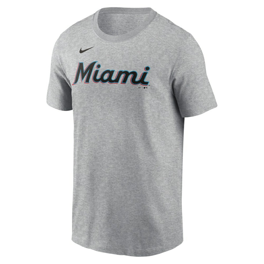 Sandy Alcantara Miami Marlins Fuse Name & Number T-Shirt Heather Gray