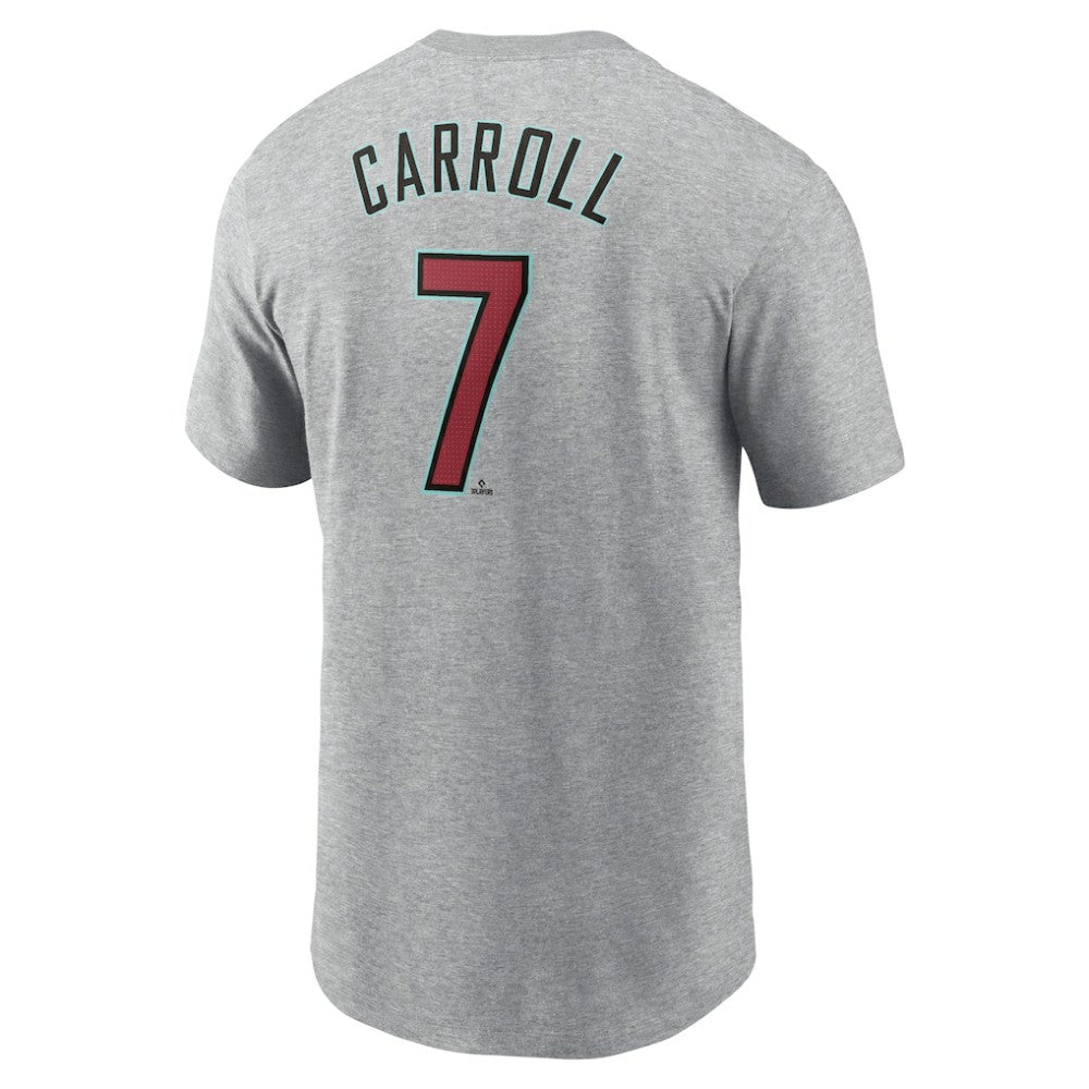 Corbin Carroll Arizona Diamondbacks Fuse Name & Number T-Shirt Heather Gray