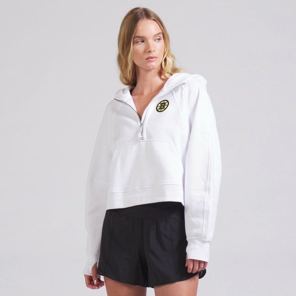 Boston Bruins lululemon Women's Scuba Oversized Half-Zip Hoodie - White Hoodies
