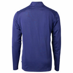 Kansas City Royals Cutter & Buck Big & Tall Virtue Eco Pique Micro Stripe Recycled Quarter-Zip Pullover Top Blue