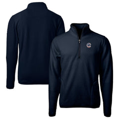 Chicago Cubs Cutter & Buck Big & Tall Americana Cascade Eco Fleece Quarter-Zip Jacket Navy