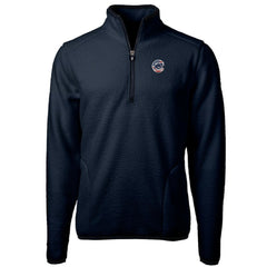 Chicago Cubs Cutter & Buck Big & Tall Americana Cascade Eco Fleece Quarter-Zip Jacket Navy