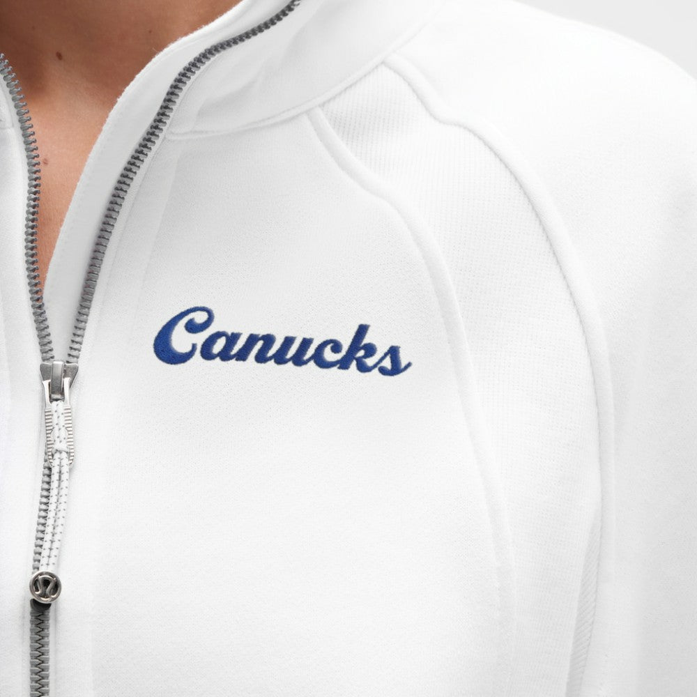 Vancouver Canucks lululemon Women's Scuba Oversized Half Zip Top - White Tops