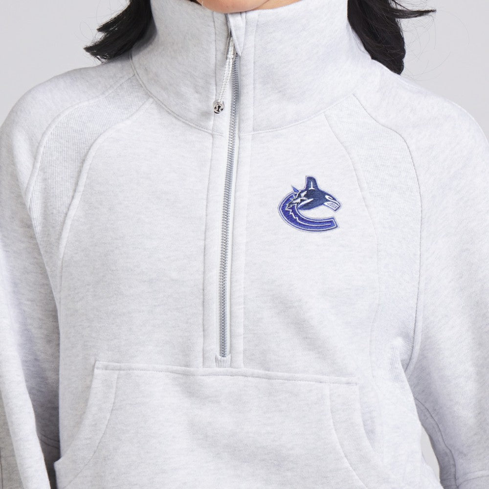 Vancouver Canucks lululemon Women's Scuba Oversized Half Zip Top - Heather Gray Tops