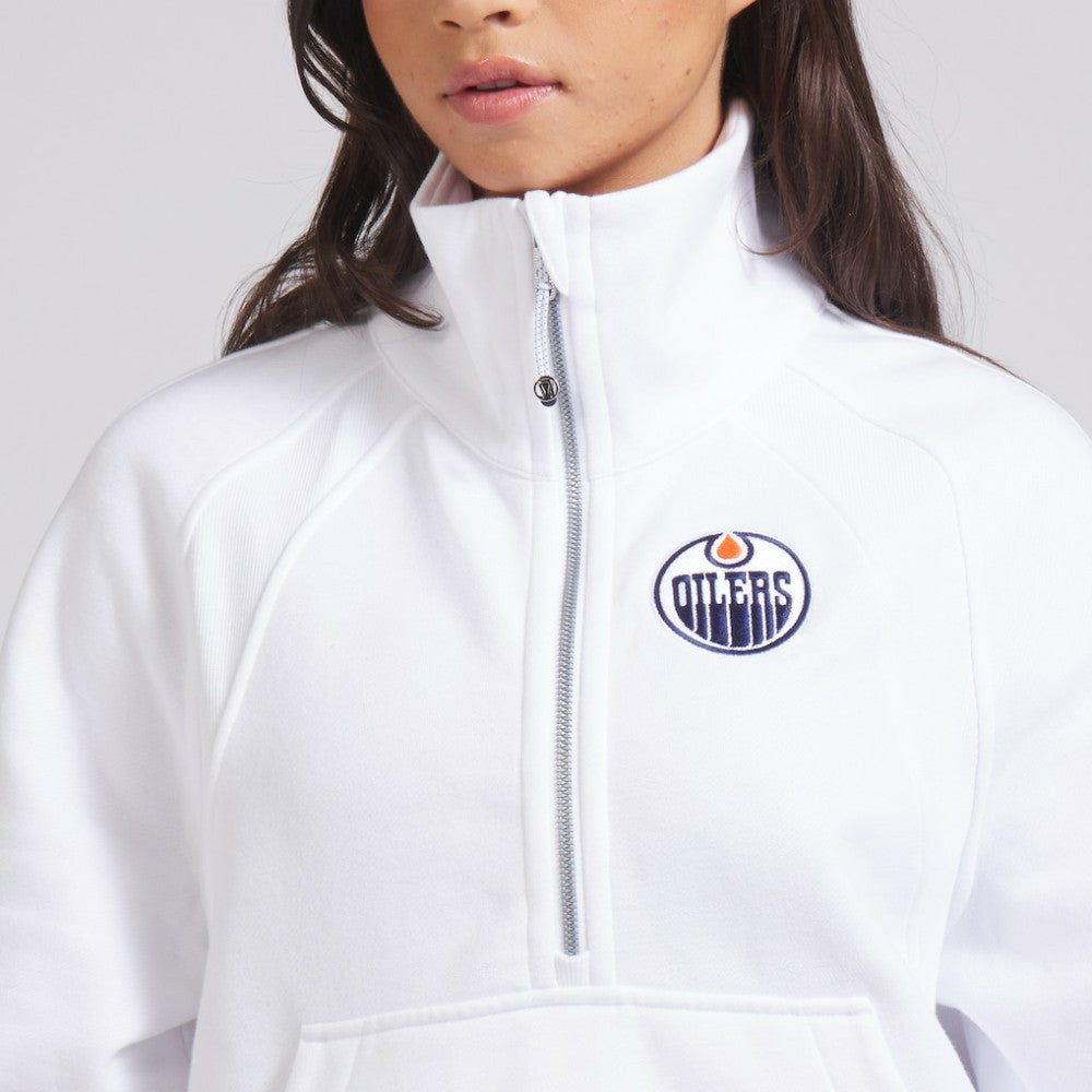 Edmonton Oilers lululemon Women's Scuba Oversized Half Zip Top - White Tops